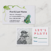 バタフライママカスタムの写真の呼び出しプレイダートカード コーリングカード (正面/裏面)