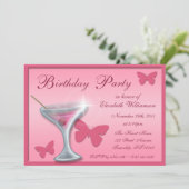 バタフライマルティーニバースデーパーティ招待状 招待状 (スタンド正面)