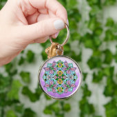 バタフライマンダラお洒落ハンドドローキーチェーン キーホルダー (手)