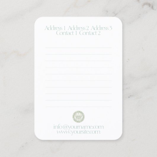 バタフライマンダラ – 名刺 (裏面)