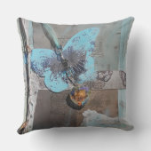 バタフライミックスメディアアート クッション (裏面)