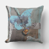 バタフライミックスメディアアート クッション (正面)