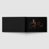 バタフライミニマリスト黒バラ金ゴールドフォイル100ページ ゲストブック (全面)