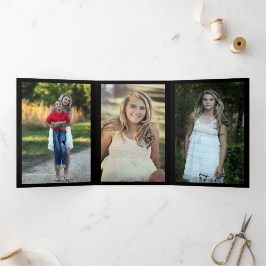 バタフライミュージック卒業3枚の写真 三つ折り案内状 (内部)