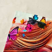 バタフライミューズポートレートアートTシャツ ビーチタオル (インサイチュ)