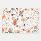 バタフライミードウ水彩プリティ ラッピングペーパーシート (正面)