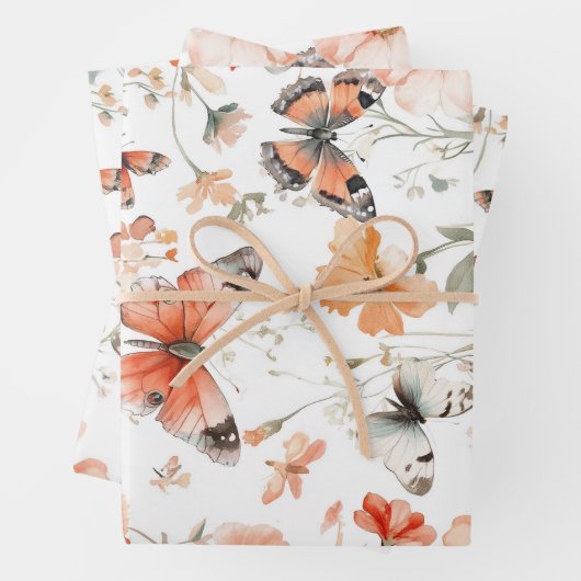 バタフライミードウ 水彩画 Pretty ラッピングペーパーシート (インサイチュ)