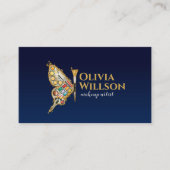 バタフライメイクアップキット – パールと金ゴールド 名刺 (正面)