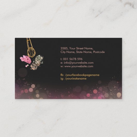 バタフライメイクアップブラシ雌プロファイル 名刺 (裏面)