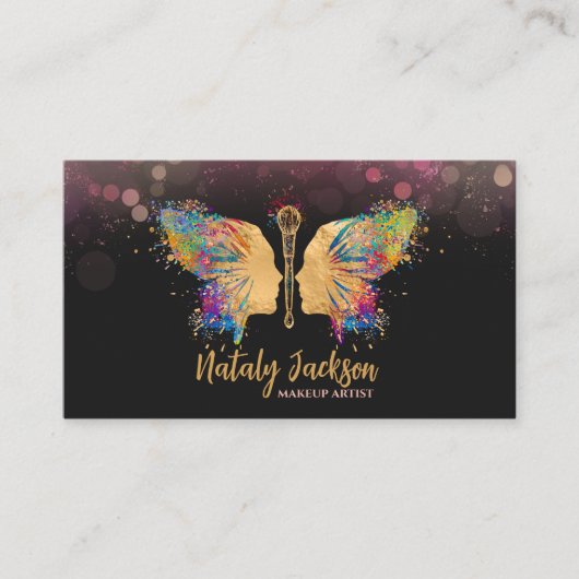 バタフライメイクアップブラシ雌プロファイル 名刺 (正面)