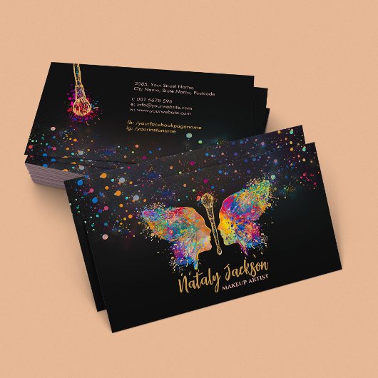 バタフライメイクアップブラシ雌プロファイル 名刺