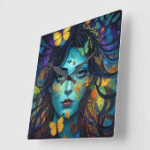 バタフライメイド スクエア壁時計 (傾斜)