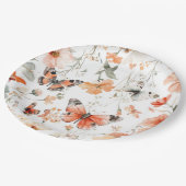 バタフライメドウウォーターカラーかわいらしブライダルシャワー ペーパープレート (アングル)