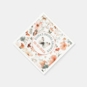 バタフライメドウウォーターカラーカスタムブライダルシャワー スタンダードカクテルナプキン (角)