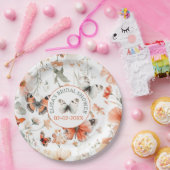 バタフライメドウウォーターカラーカスタムブライダルシャワー ペーパープレート (パーティー)