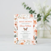 バタフライメドウウォーター色ブライダルシャワーパーティー ポストカード (スタンド正面)