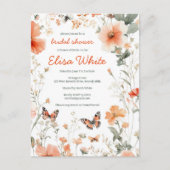 バタフライメドーウォーターブライダルシャワーカスタム ポストカード (正面)