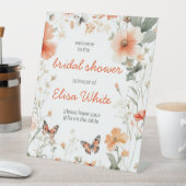 バタフライメドーウォーターブライダルシャワーカスタム 台座サイン (インサイチュ)