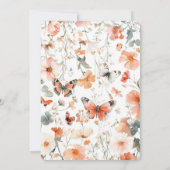 バタフライメドーウォーターブライダルシャワーカスタム 招待状 (裏面)