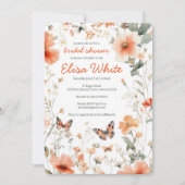 バタフライメドーウォーターブライダルシャワーカスタム 招待状 (正面)