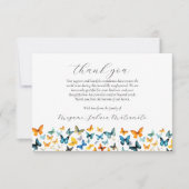 バタフライメモリアルサンキューカードエレガントブラック サンキューカード (正面)