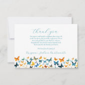 バタフライメモリアルサンキューカード-ティール（緑がかった色）バック サンキューカード (正面)