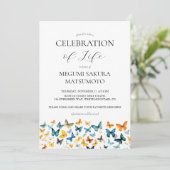 バタフライメモリアル招待状エレガント – 黒 招待状 (スタンド正面)