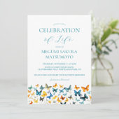 バタフライメモリアル招待状-ティール(緑がかった色)バック 招待状 (スタンド正面)