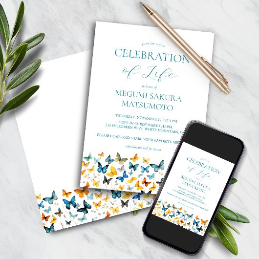 バタフライメモリアル招待状 招待状