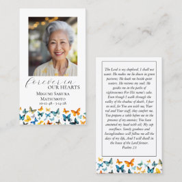 バタフライメモリアル祈りの言葉カードエレガント – 黒 名刺