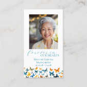 バタフライメモリアル祈りの言葉カード – ティール(緑がかった色)バック 名刺 (正面)