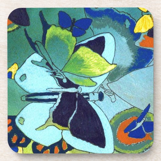 バタフライモザイクギフト コースター (正面)