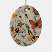 バタフライモス自然収集スケッチ セラミックオーナメント (右)