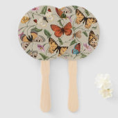 バタフライモス自然収集スケッチ ハンドファン (正面&裏面)