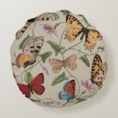 バタフライモス自然収集スケッチ ラウンドクッション (裏面)