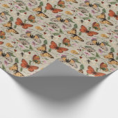 バタフライモス自然収集スケッチ ラッピングペーパー (角)