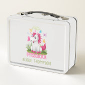 バタフライユニコーンプレスクール新学期 メタルランチボックス (裏面)