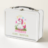 バタフライユニコーンプレスクール新学期 メタルランチボックス (正面)