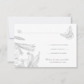 バタフライライスシルバー結婚25周年 出欠カード (正面)