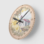 バタフライライトハウス ラウンド壁時計 (傾斜)