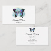 バタフライライフコーチセラピストフェイクホログラフ箔 名刺 (正面/裏面)