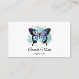 バタフライライフコーチセラピストフェイクホログラフ箔 名刺