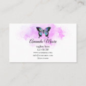 バタフライライフコーチセラピストホログラフ美しい 名刺 (裏面)