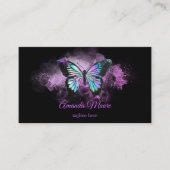 バタフライライフコーチセラピストホログラフ美しい 名刺 (正面)
