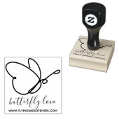 バタフライラインアートスケッチ署名 ラバースタンプ (押印)