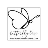 バタフライラインアートスケッチ署名 ラバースタンプ (インプリント)