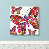 バタフライライン石ヴィンテージ衣装ジュエリーアート キャンバスプリント (インサイチュ (ウッドフロア))