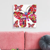 バタフライライン石ヴィンテージ衣装ジュエリーアート キャンバスプリント (インサイチュ (リビング))