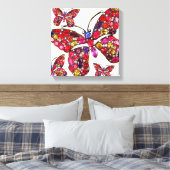 バタフライライン石ヴィンテージ衣装ジュエリーアート キャンバスプリント (インサイチュ (寝室))