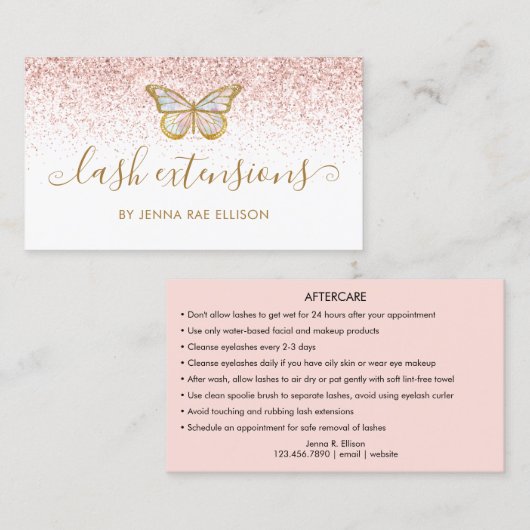 バタフライラッシュエクステンションアフターケア命令 名刺 (正面/裏面)
